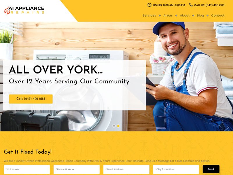 פיתוח וקידום נכס דיגיטלי בקנדה A1 Appliance Repair