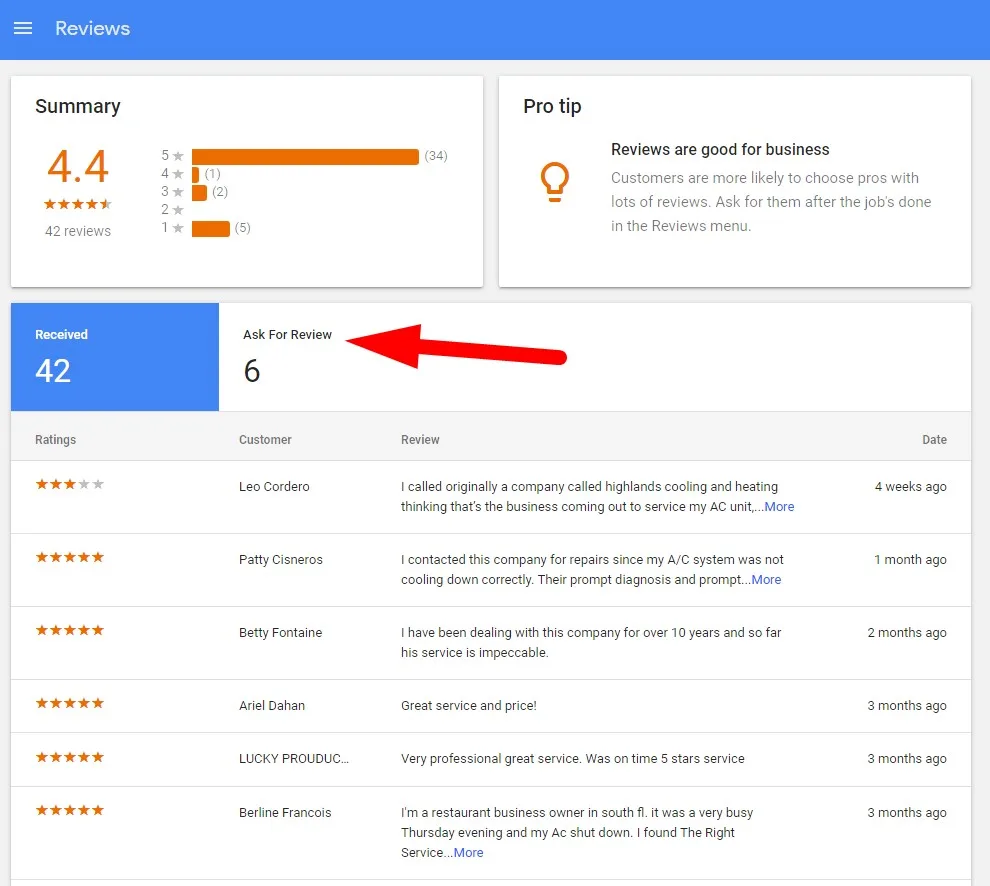 ask for reviews ask for reviews