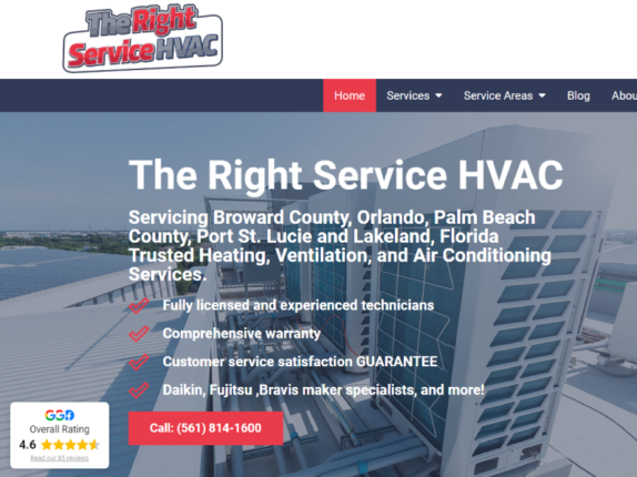 פיתוח וקידום אורגני לאתר HVAC בפלורידה ארה"ב