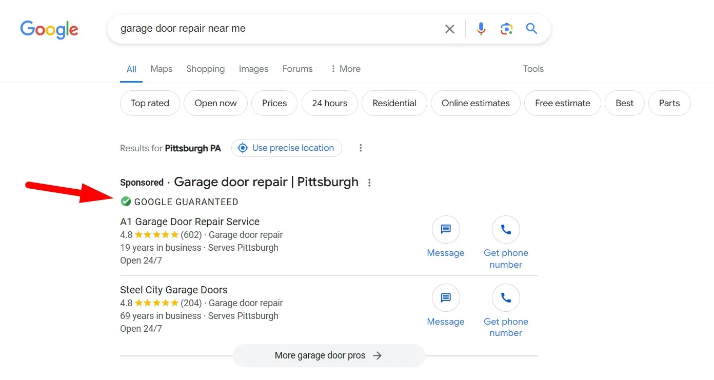 garage door repair near me