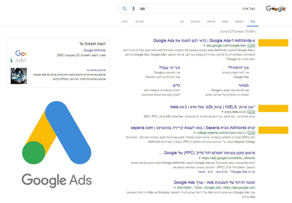 חברה לפרסום בגוגל אדס - google ads